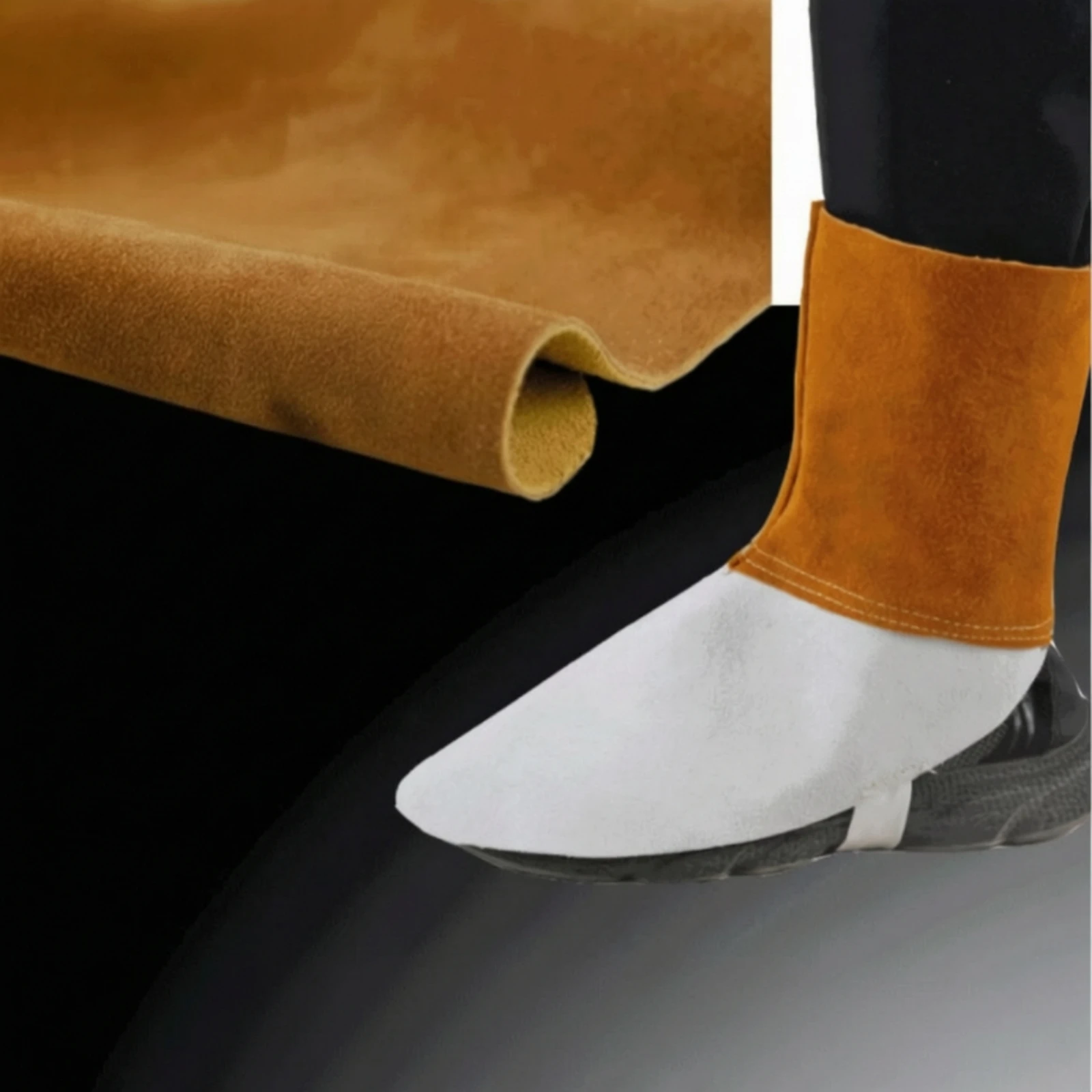 Metalworking Gaiters with Hook-and-Loop Strap Heat-Resistant Metalworking Spats Boot Cover with Hook-and-Loop Fastener Defensive