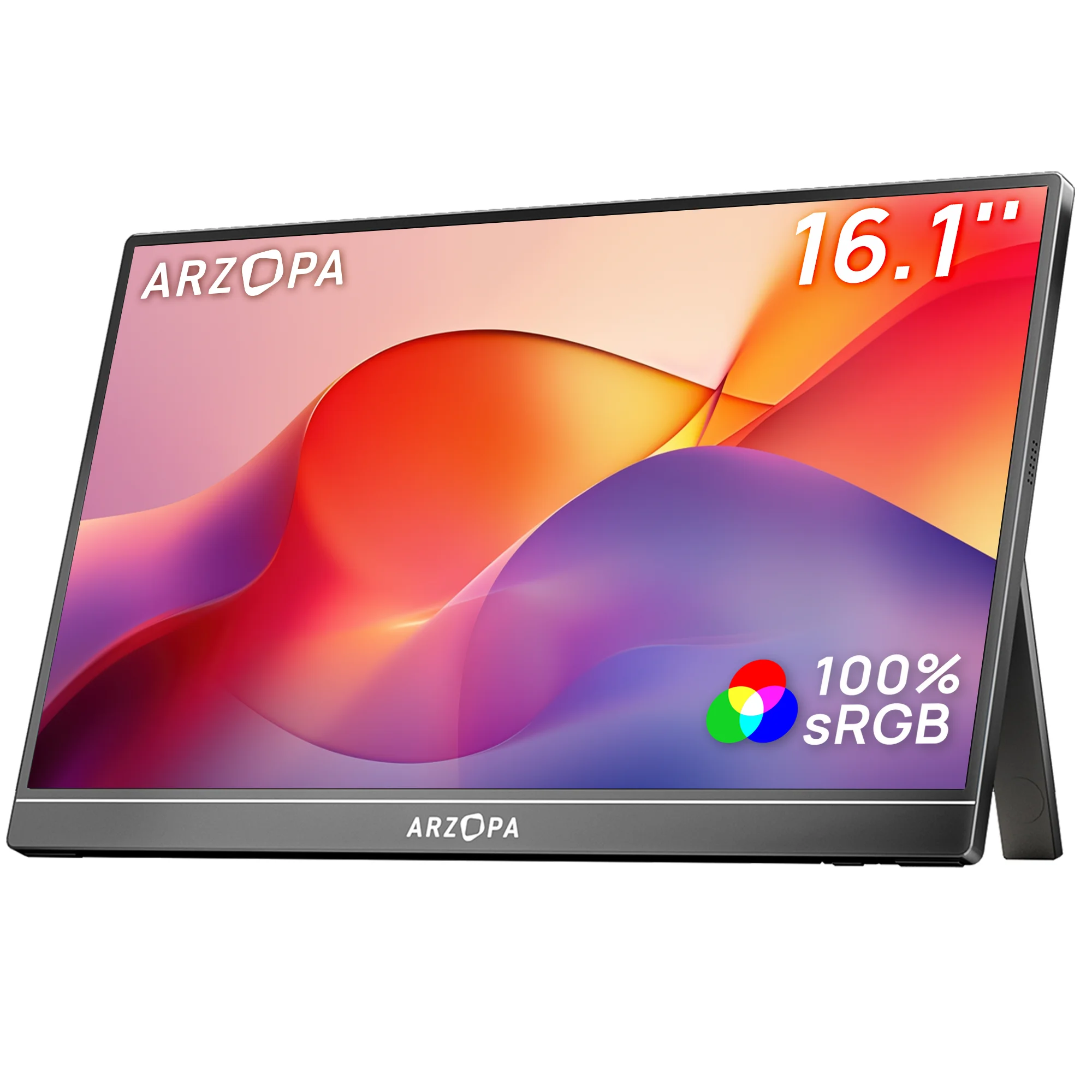 ARZOPA 16,1 inch 1920×1080 draagbare monitor HDR10 60HZ 100% sRGB extern tweede scherm voor laptop, pc, PS5, Mac, Xbox-Z1C grijs - afbeelding 2
