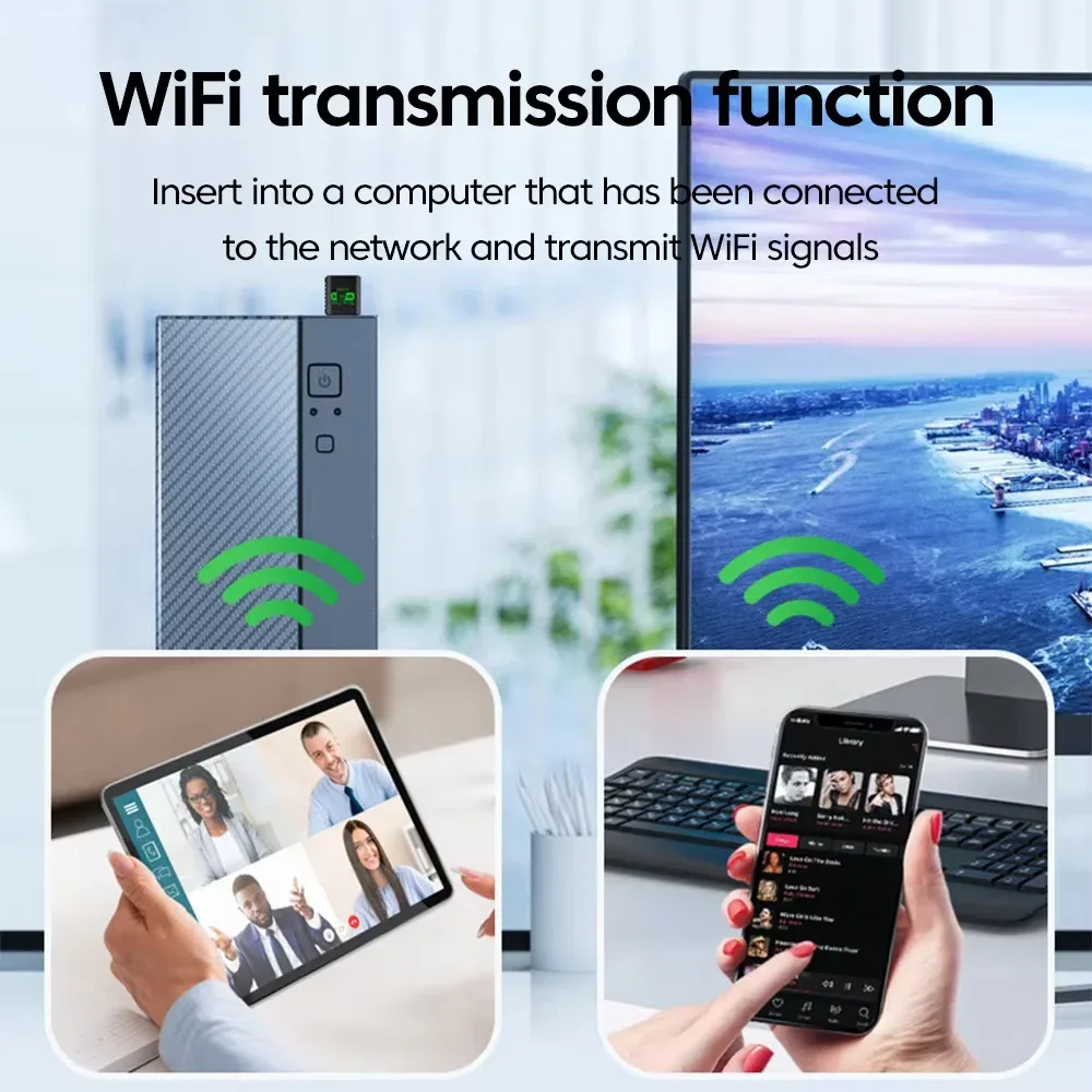 KEBIDUMEI WiFi 6 AX900 Bluetooth 5.4 Adapter USB WiFi Karta sieci bezprzewodowej 2.4G&5GHz Antena Wi-Fi Odbiornik sygnału dla Win10/11 — zdjęcie produktu 4