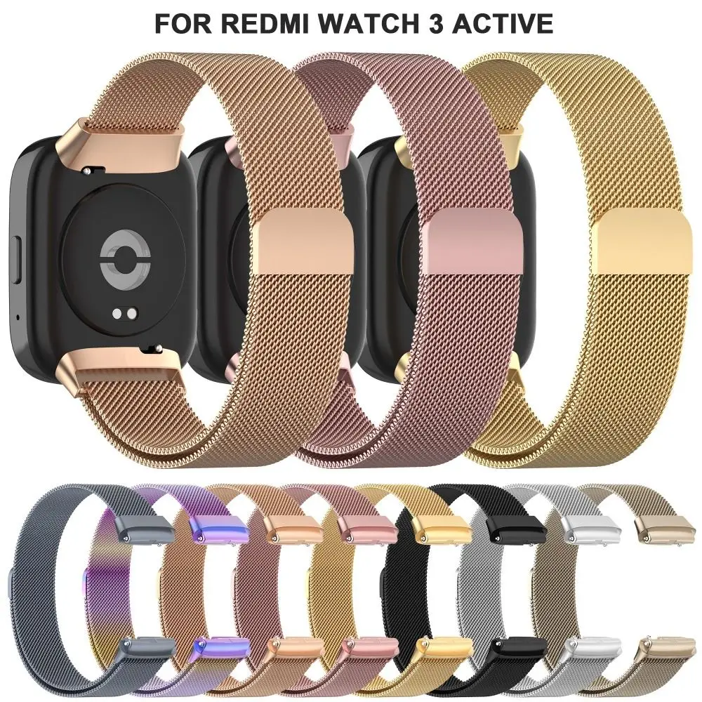 Metal Watchband for Redmi Watch 3 Active Bracelet Strap Belt Replacement Stainless Steel Wrist Watch Accessories