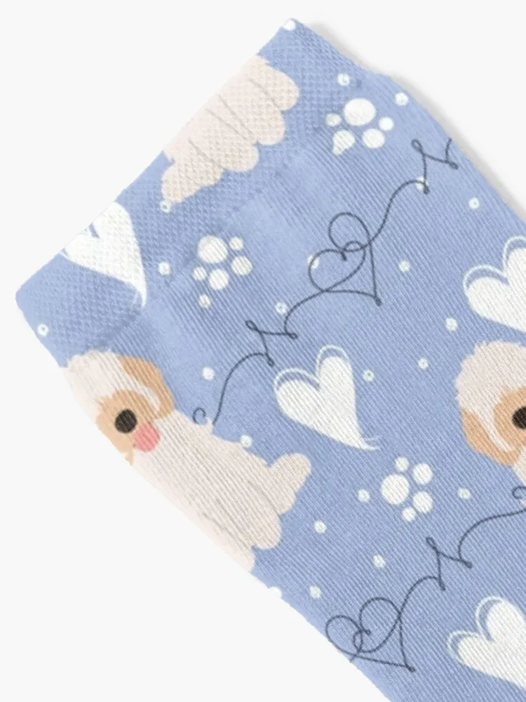 LOVE White Apricot Cockapoo Cavapoo Cavoodle Socks Non-slip compression ankle sport Women's Socks Men's