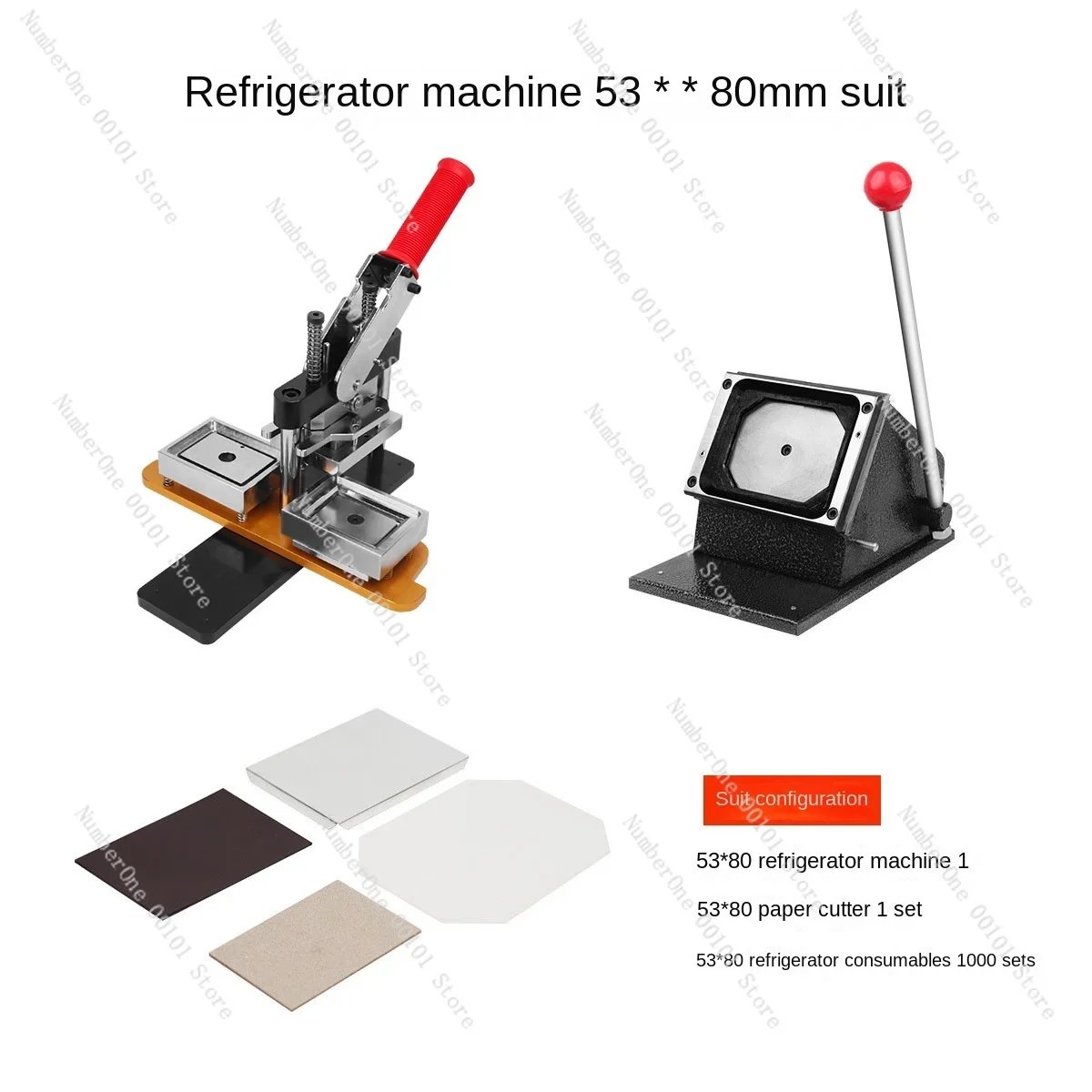 80 * 53MM rectangular refrigerator sticker badge machine rotating all-metal tinplate making badge machine including mold