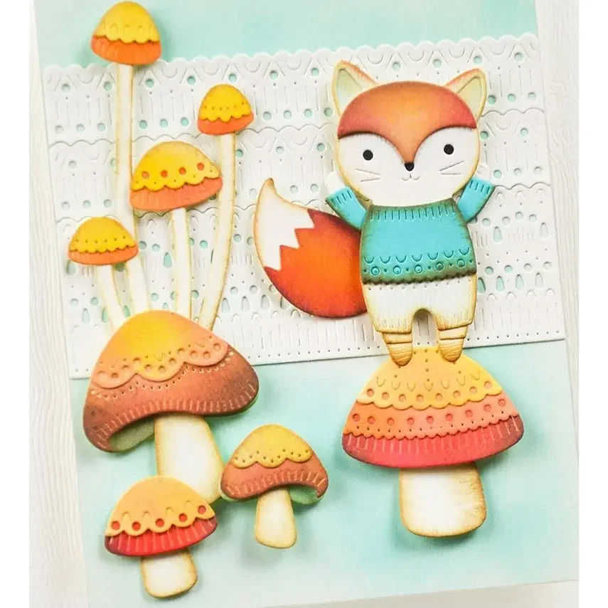 

2025 Flower Butterfly Fox Metal Cutting Dies DIY Scrapbook Embossed Handcraft Paper Card Craft Template Supplies Decoration