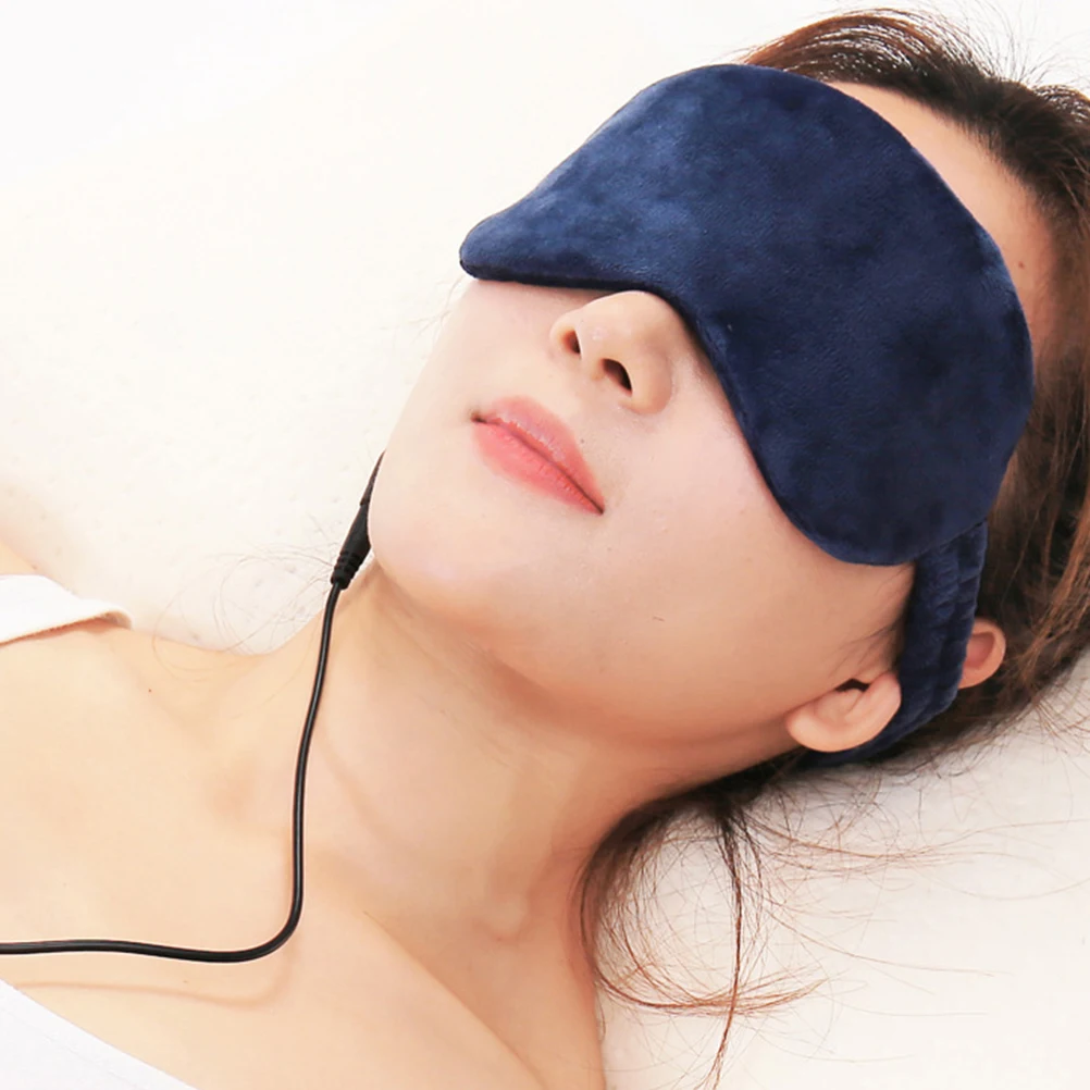 

Electric Heating Eye Mask Usb Rechargeable Dark Blue Adjustable Warm Compress For Eye Fatigue Relief Shading Eyemask Health Care