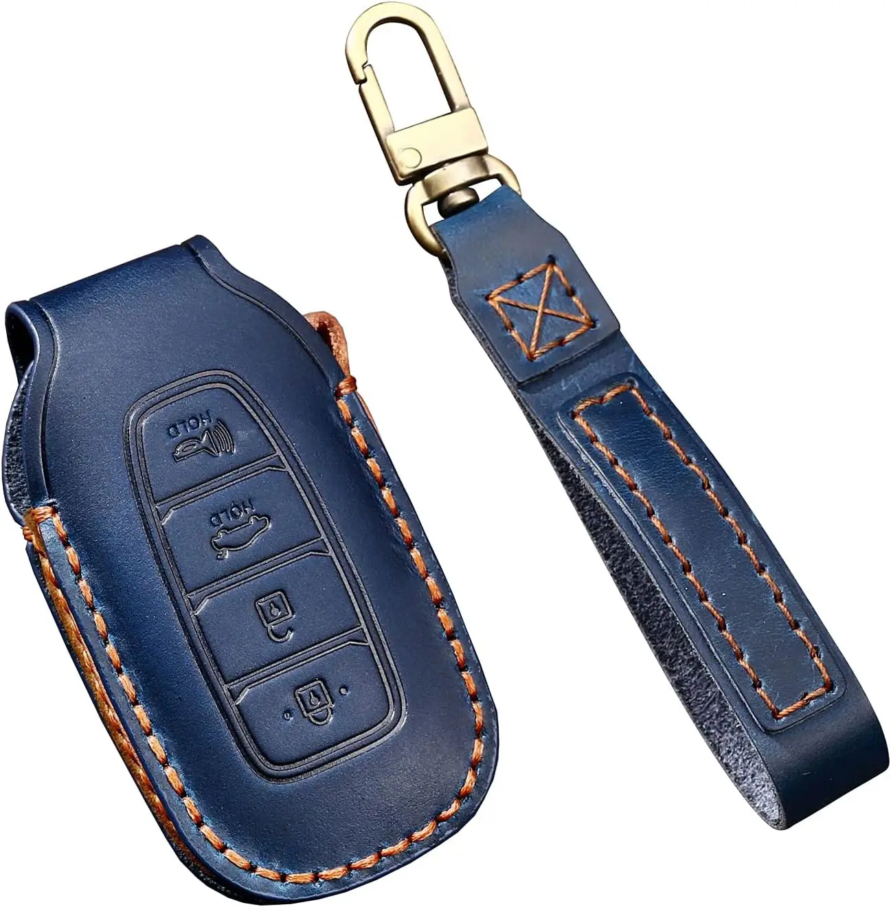 

WH Leather Key Fob Case For Hyundai Palisade Kona Veloster Key Protector