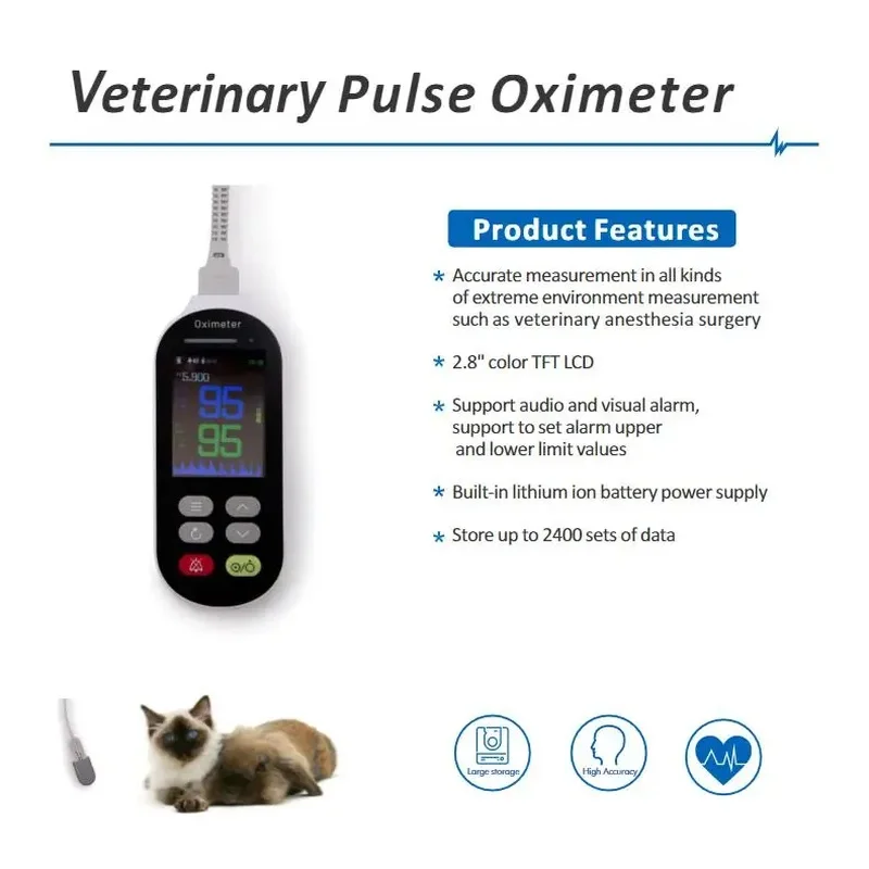 Lorvmed  Simple‑Operate Pet Pulse Monitoring Instrument Hand‑held Oximeter For Canine And Feline Physiological Testing
