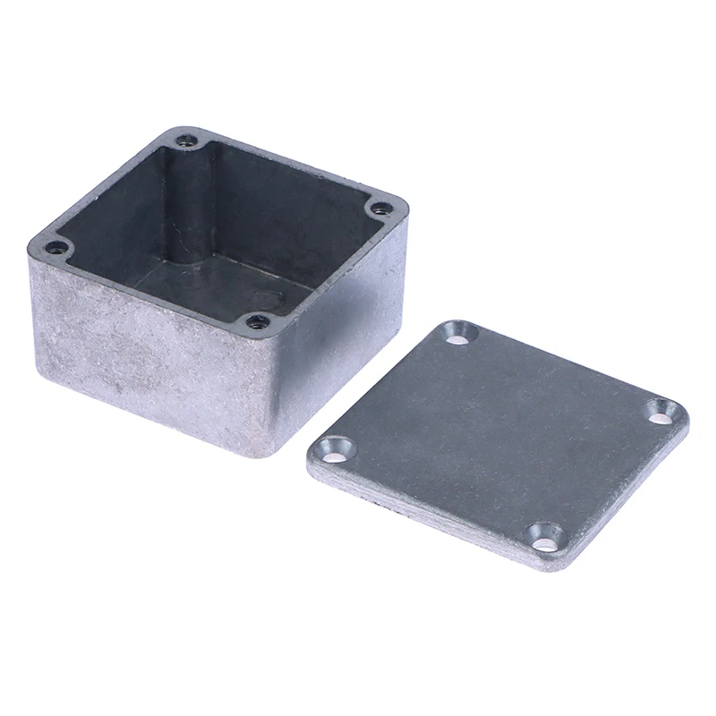 1Pc 5*5*3cm Silver Aluminium Enclosure Electronic Diecast Stompbox Project Box 1590LB Accessories Tool