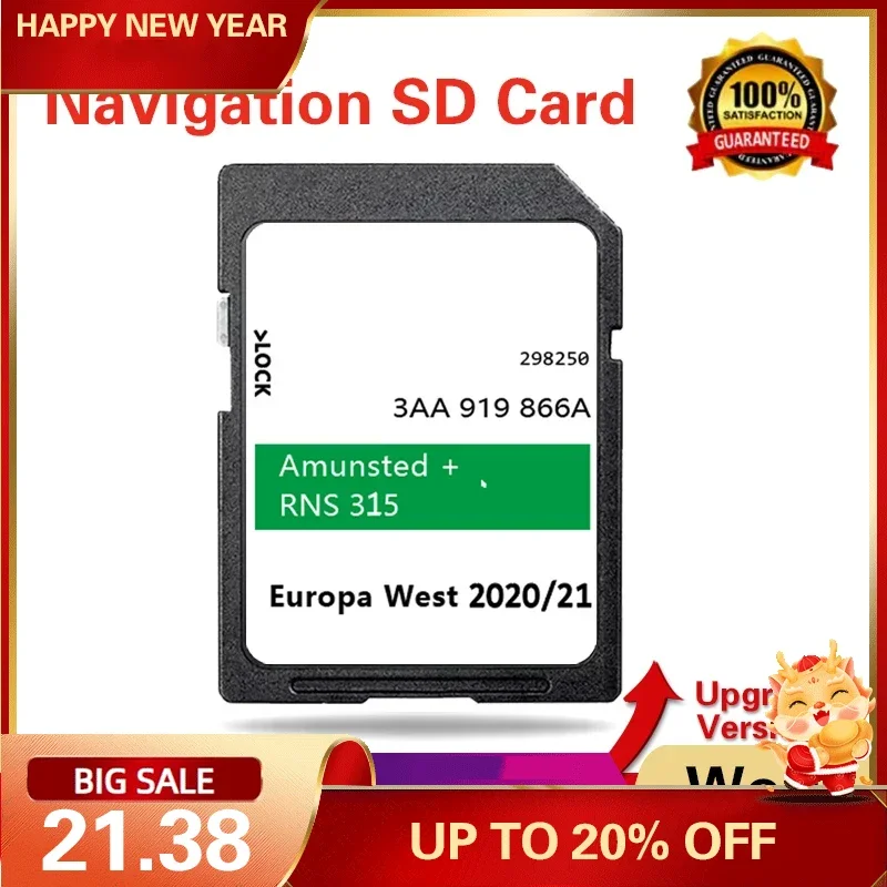 

2020/21 Europe map Upgrade Amunsted+ for Skoda Roomster Octavia Superb Rapid Car Media RNS 315 Navigation GPS 3AA919866A SD Card