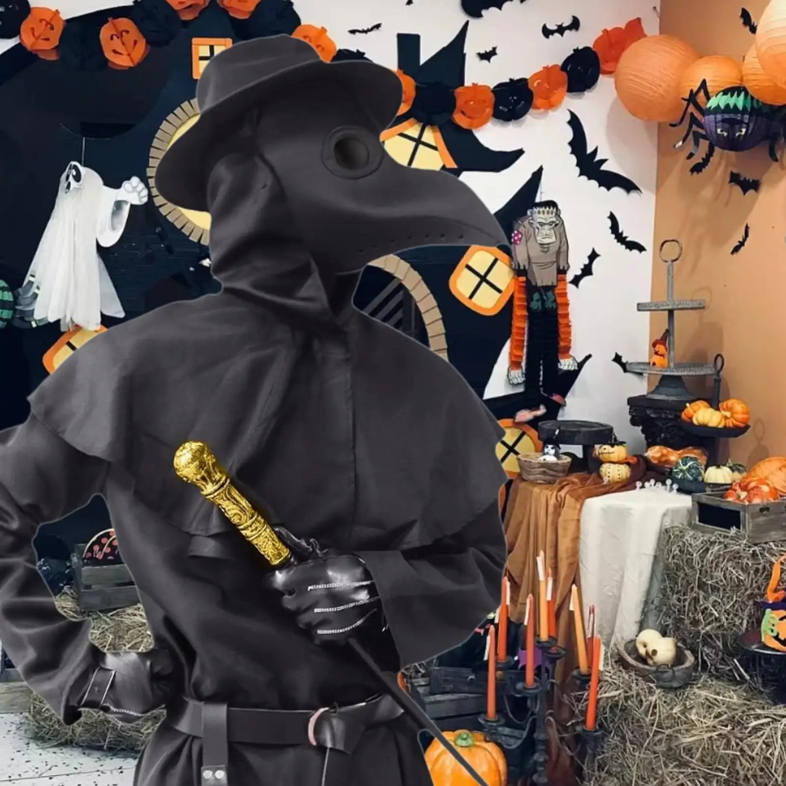 

Halloween Plague Doctor Costumes Set Cosplay Outfits for Club Holidays Party