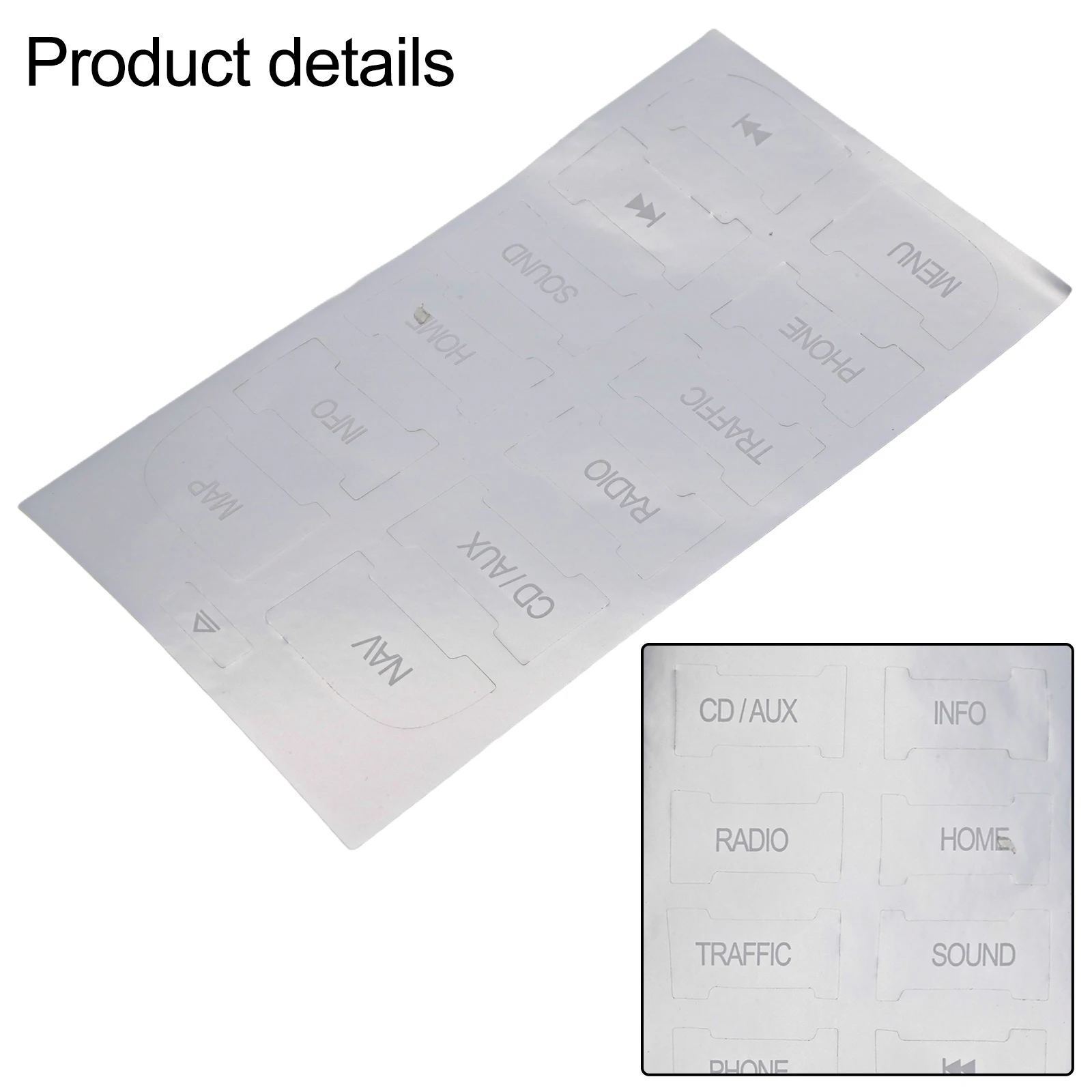

Control Cells Repair Button Repair Decal Sticker Buttons Radio AC Repair Sticker Buttons Type Universality White Lettering