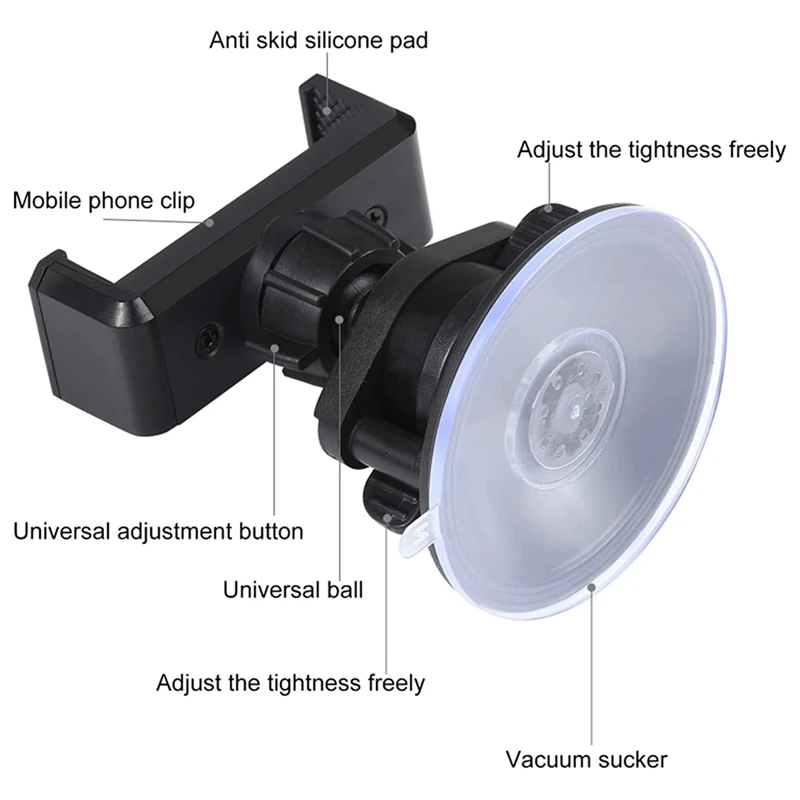 360 Degree Rotatable Phone Holder, Windshield Mount Bracket, Mobile Cell Phone Holder