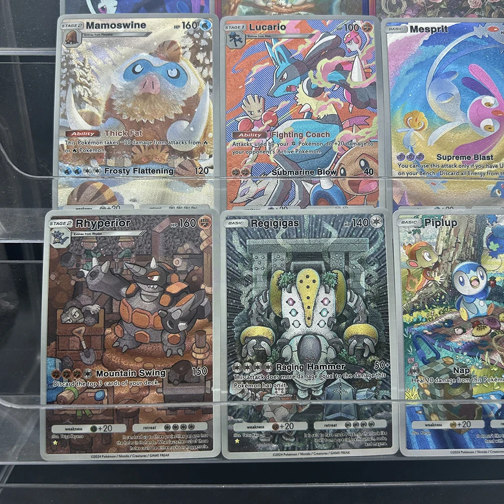 9PCS PTCG Anime Full Art Holo Trading Card Collection Manaphy Pachirisu Mismagius Lucario Mesprit Premium Foil Collector Set - view 5