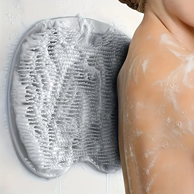Exfoliating Shower Massage Scraper Bathroom Non-slip Bath Mat Back Massage Brush Silicone Foot Wash Body Cleaning Bathing Tool image 2