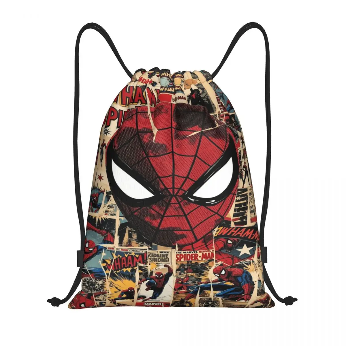 

Сумка на шнурке Marvel, рюкзак-мешок на шнурке с изображением Человека-паука, регулируемый рюкзак-мешок на шнурке, сумка для хранения вещей в стиле Мстителей