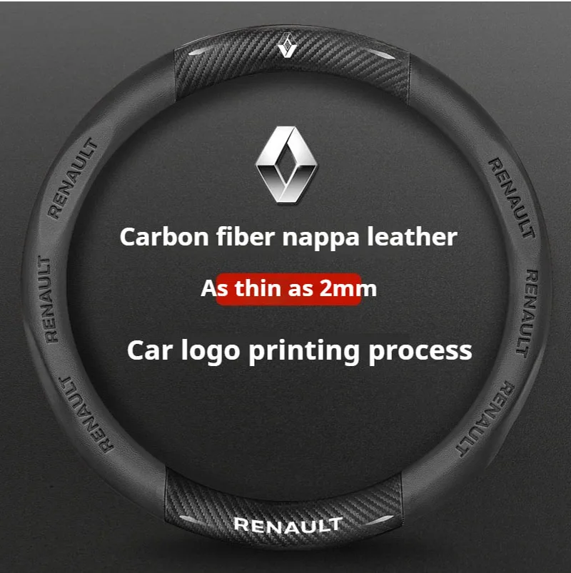 Carbon Fiber Car Steering Wheel Cover For Renault Scenic Clio Laguna 2 3 4 5 Kangoo Fluence Megane Trafic Talisman Twingo Kaptur