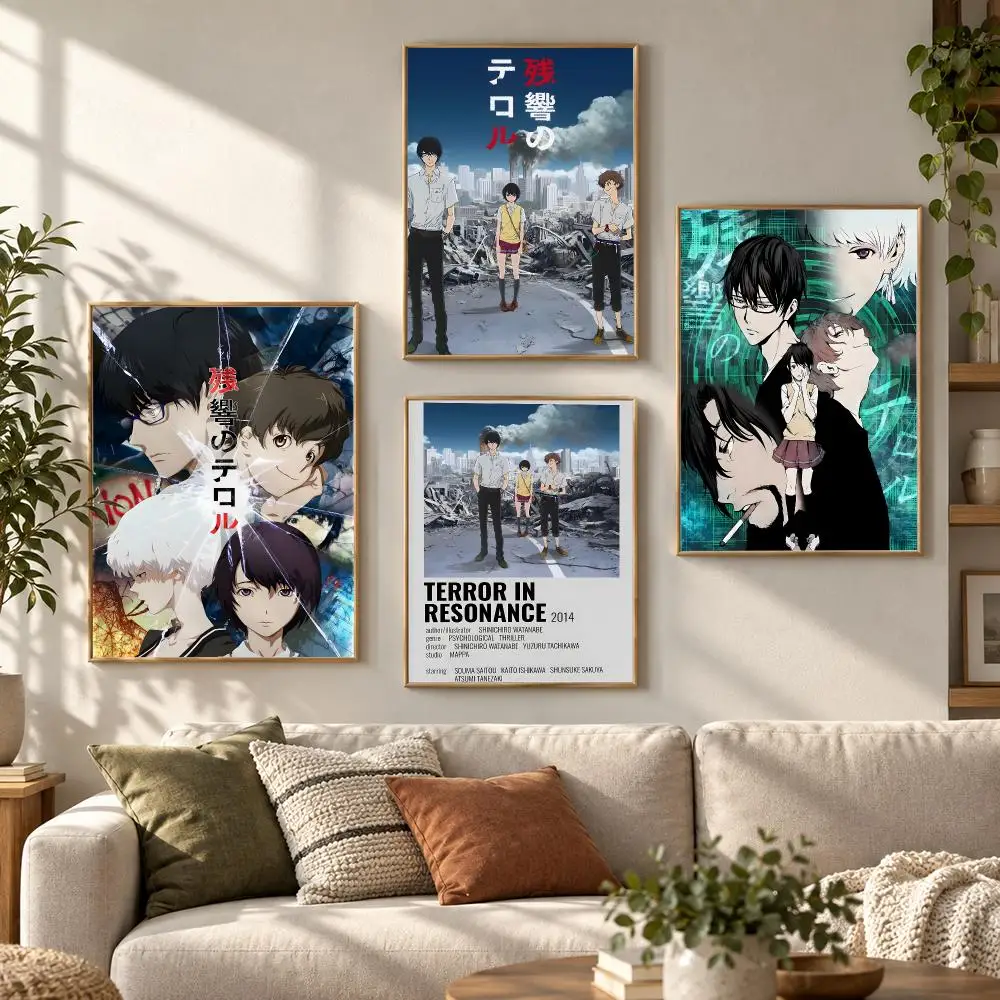 Terror in Resonance Anime Manga Series Dark Visual Fan Poster Contemporary Wall Art Print for Bedroom & Living Room, Unframed