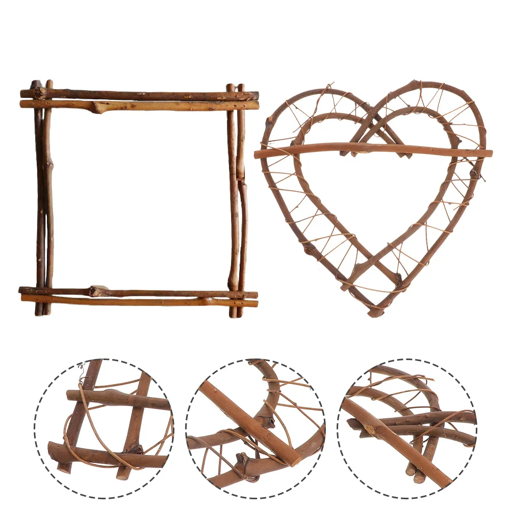 

2Pcs Air Plant Frame Holder Heart Rattan Frame for Air Plants Display Sturdy Base Design Prevents Tilting Ideal for Tillandsia