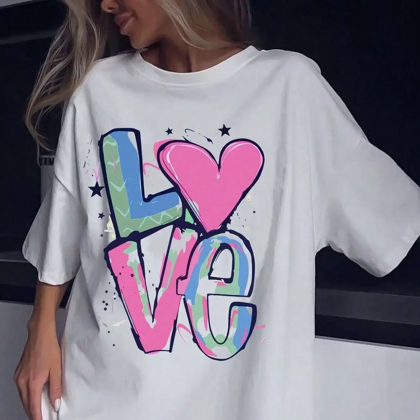 New Love Couple Graphic T-Shirts Women Kids Street Style Casual Cotton O-Neck Short Sleeve Tee Cool Streetwear