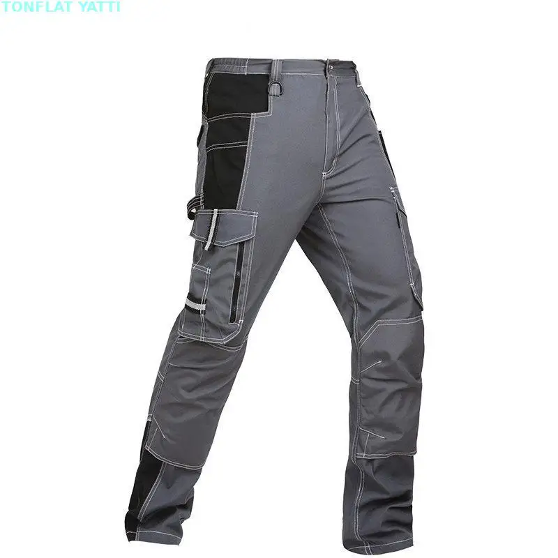 Multi-pockets Casual Cargo Work Pants Man Mechanic Working Pants Polycotton Trousers Wear-resistance