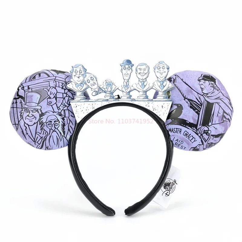 New Disney Parks The Haunted Mansion Graveyard Halloween Minnie Ears Headband Halloween Costume Bow Knot Hairband Headwear Hairs