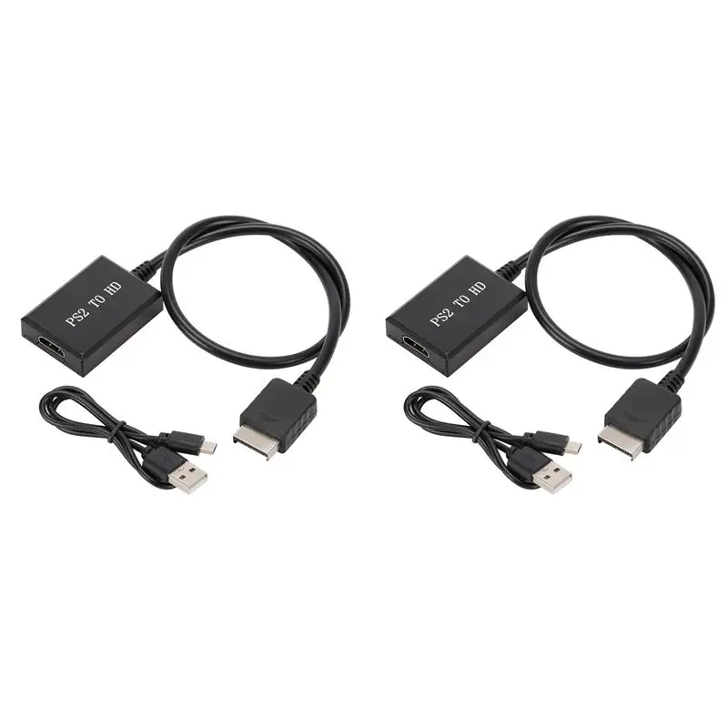2X For PS2 To HD Audio Video Converter Adapter 1080P Support For PS1/2/3 Display Modes For HDTV PC Full HD Cable Adapter