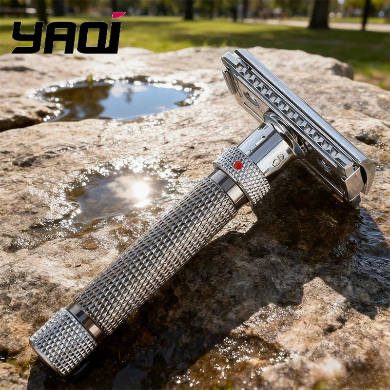 ماكينة حلاقة أمان كلاسيكية قابلة للتعديل من Yaqi the Final Cut للرجال من الكروم جونميتال