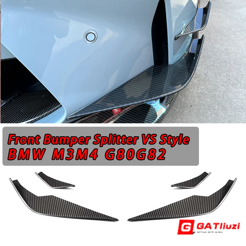 4 teile/satz Canards Fin Front stoßstange Canard Side Spoiler Splitter Trim Side Winglet passend für BMW M3 M4 G80 G82 G83 2021-in vs Stil