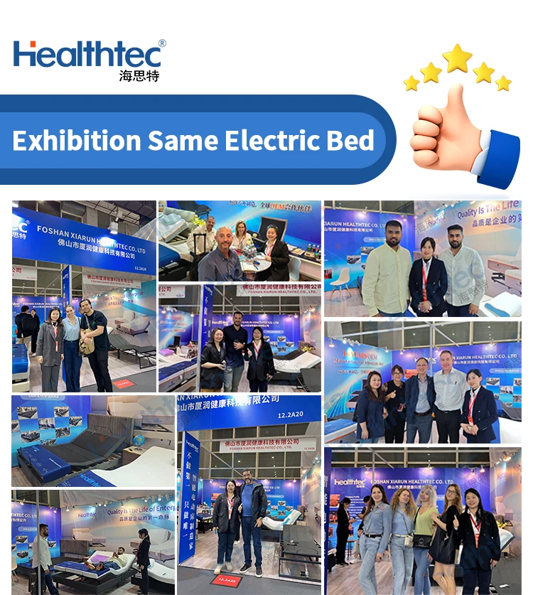 Kasur pintar multifungsi, kasur busa memori elektrik yang dapat disesuaikan, tempat tidur king yang dapat disesuaikan dengan remote kontrol nirkabel