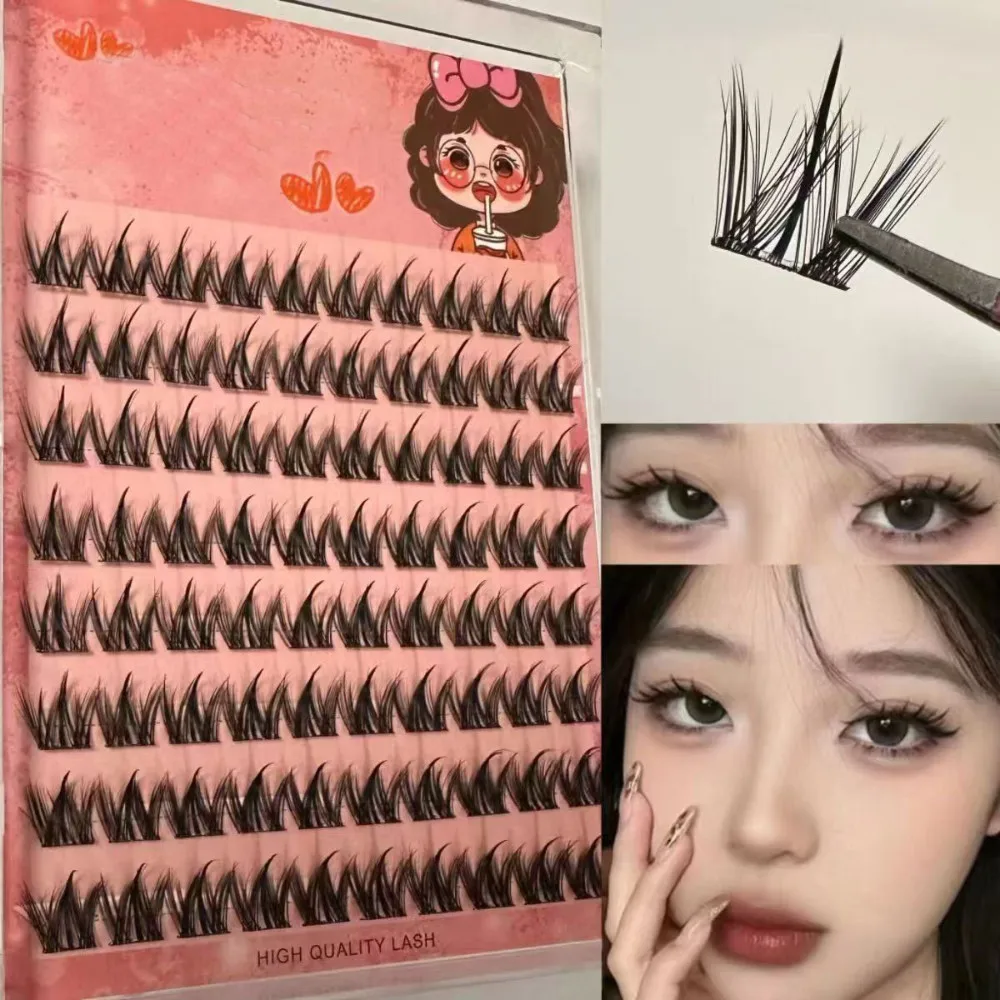 

10 Rows INS Volume False Eyelashes Free-Remove Single Cluster Natural Segmented Curled Fake Eyelash for Girls Cosmetic