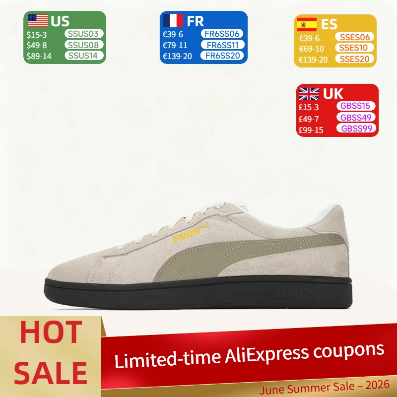 

Puma Smash 3.0 L Versatile,Durable,Lightweight Low-Top Sneakers for Urban Commuting (Unisex) in Beige,White, and Green 390984-07