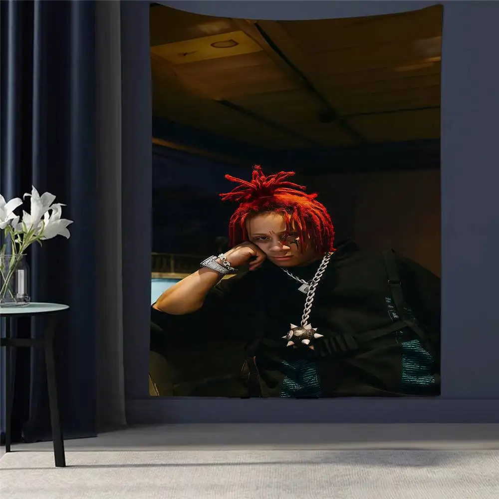 

Rapper T-Trippie R-Redd Colorful Tapestry Wall Hanging Hippie Flower Wall Carpets Dorm Decor Wall Art Decor