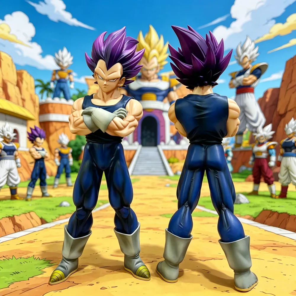 YJ Statue Dragon Ball Z Majin Vegeta Figur Ultra Vegeta Super Saiyajin 27cm/10,63 Zoll Actionfiguren Sammlermodell Spielzeug Geschenke