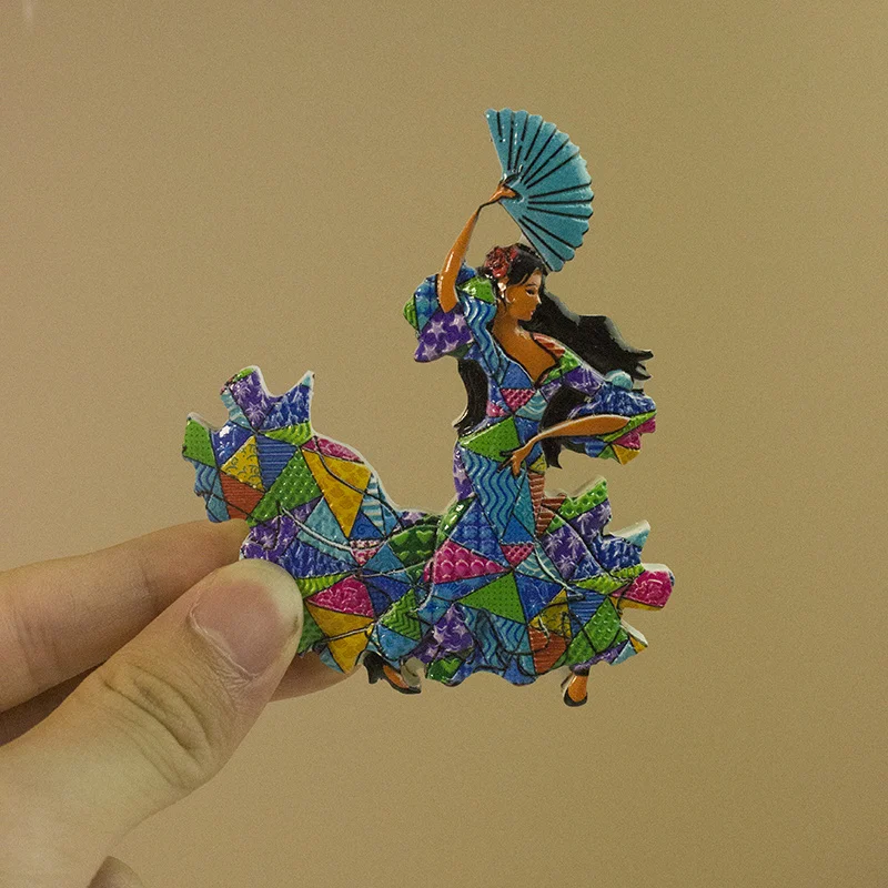 

Spanish girls folk dance refrigerator magnet-cultural creativity-3d home decoration-refrigerator magnetic craft souvenir