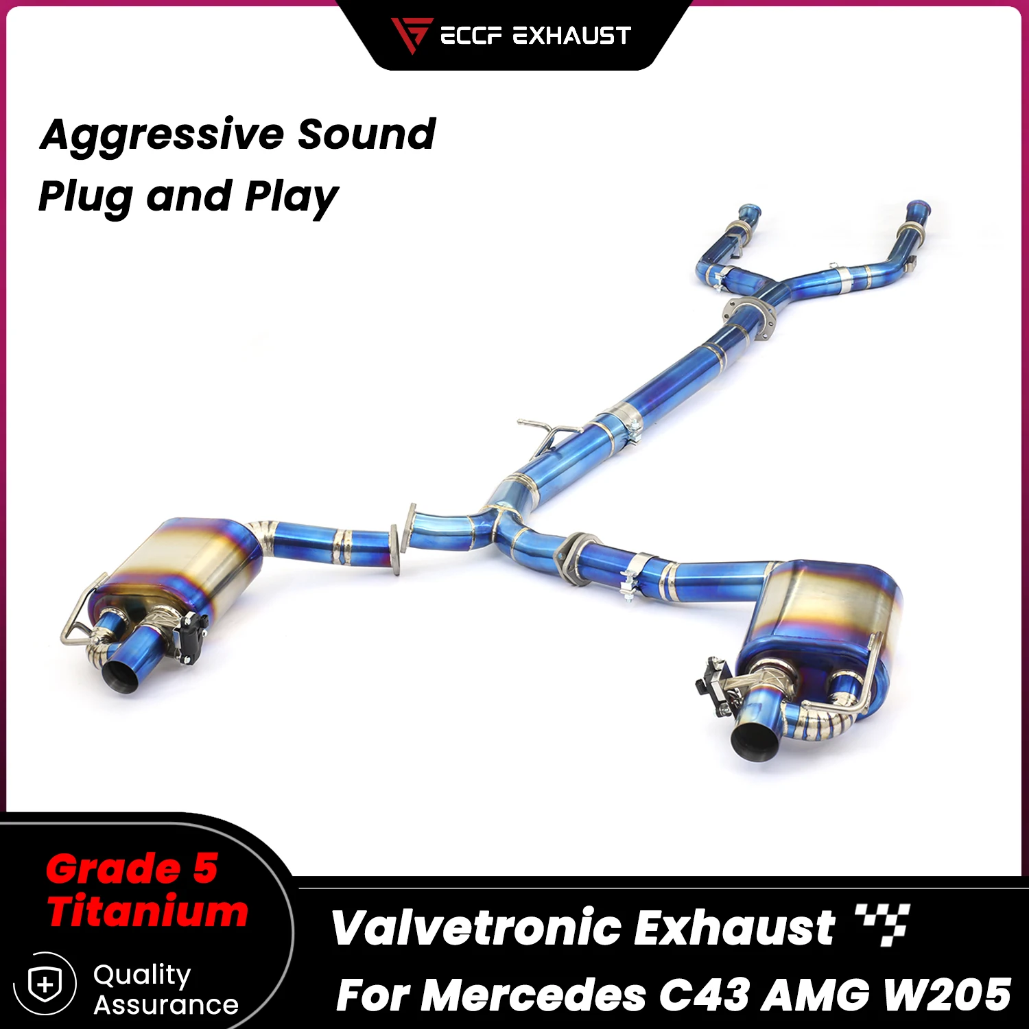 

Титановый выпуск Catback с электронным клапаном для Mercedes C43 AMG W205, мощная звуковая производительность