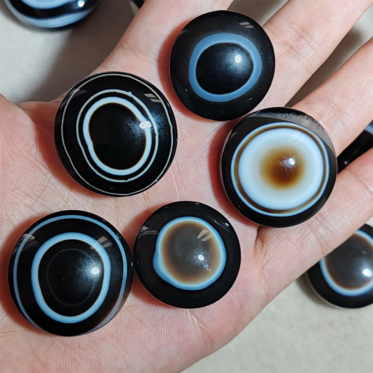 1bag/lot Alum Crystal Agate Symbiosis Sheep Plate Beads The toning is fine Round big eye pattern Exceptionally rare diy Pendant