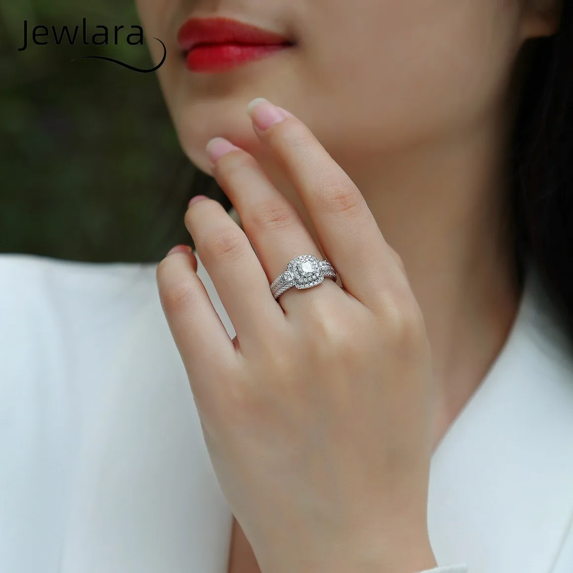 Jewlara Moissanite Light Luxury Rings, Temperament Does Not Fade Ins Style 925 Sterling Silver Ring S925 Silver Jewelry Gifts