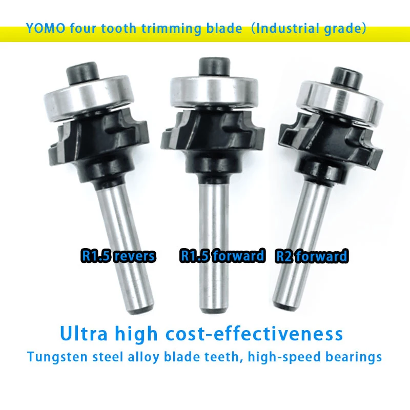

6,35 мм 1/4 хвостовика, высококачественный 4-флейтовый набор фрез, деревообрабатывающий фрезерный станок R1 R2 R3, нож для обрезки кромок, инструменты для триммера