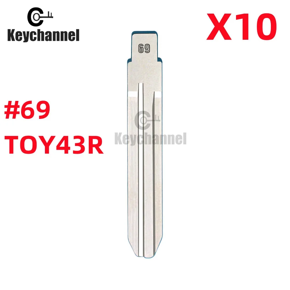 10pcs/lot Car Flip Key Blade Lishi TOY43R KD Key Blank 69# for Subaru Forester Impreza Suzuki Chevroletfor KEYDIY Xhorse Remote