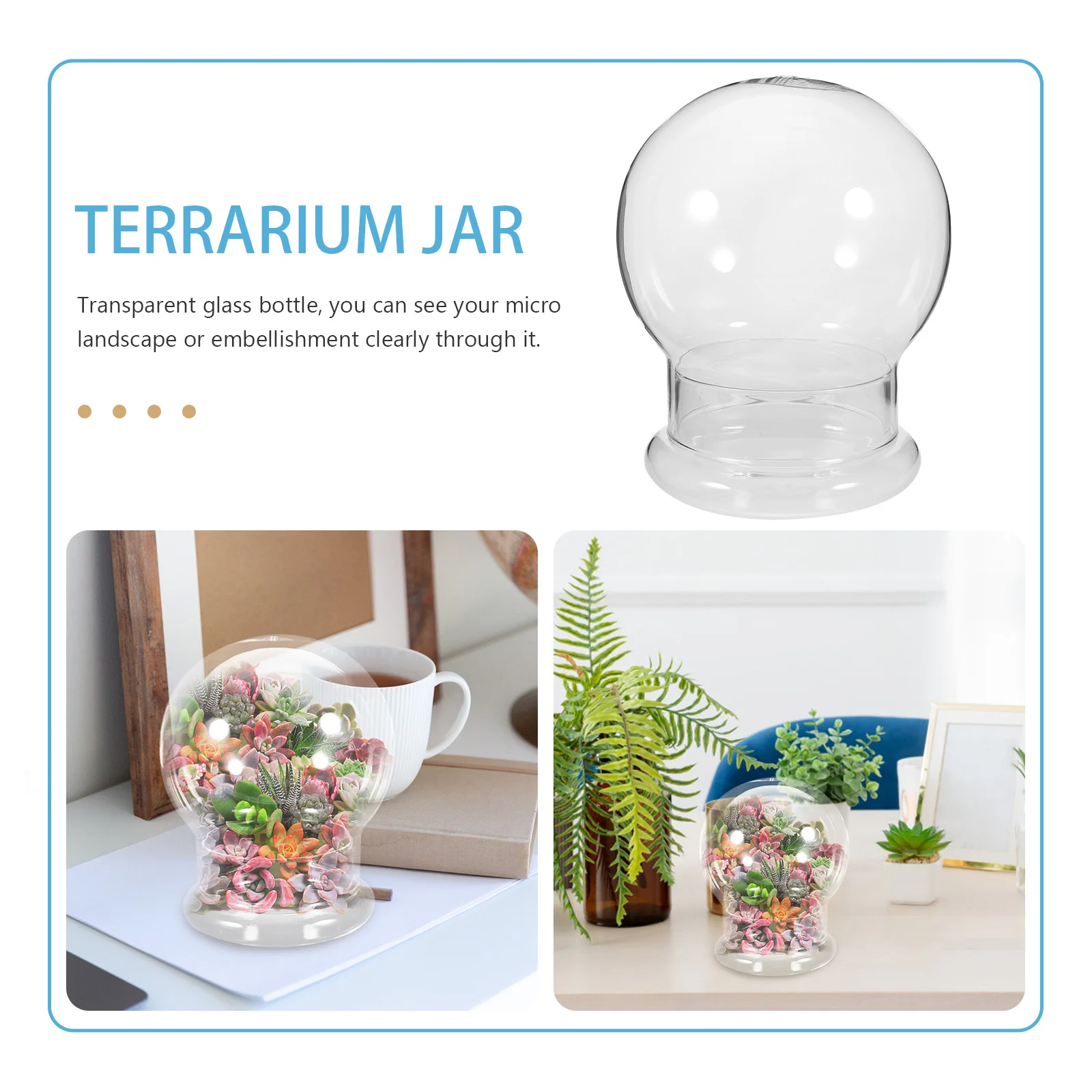 Landscape Ecological Bottle Glass Display Dome Bell Jar Terrarium with Vases Terrariums for Plants Water Bulb Moss Cover