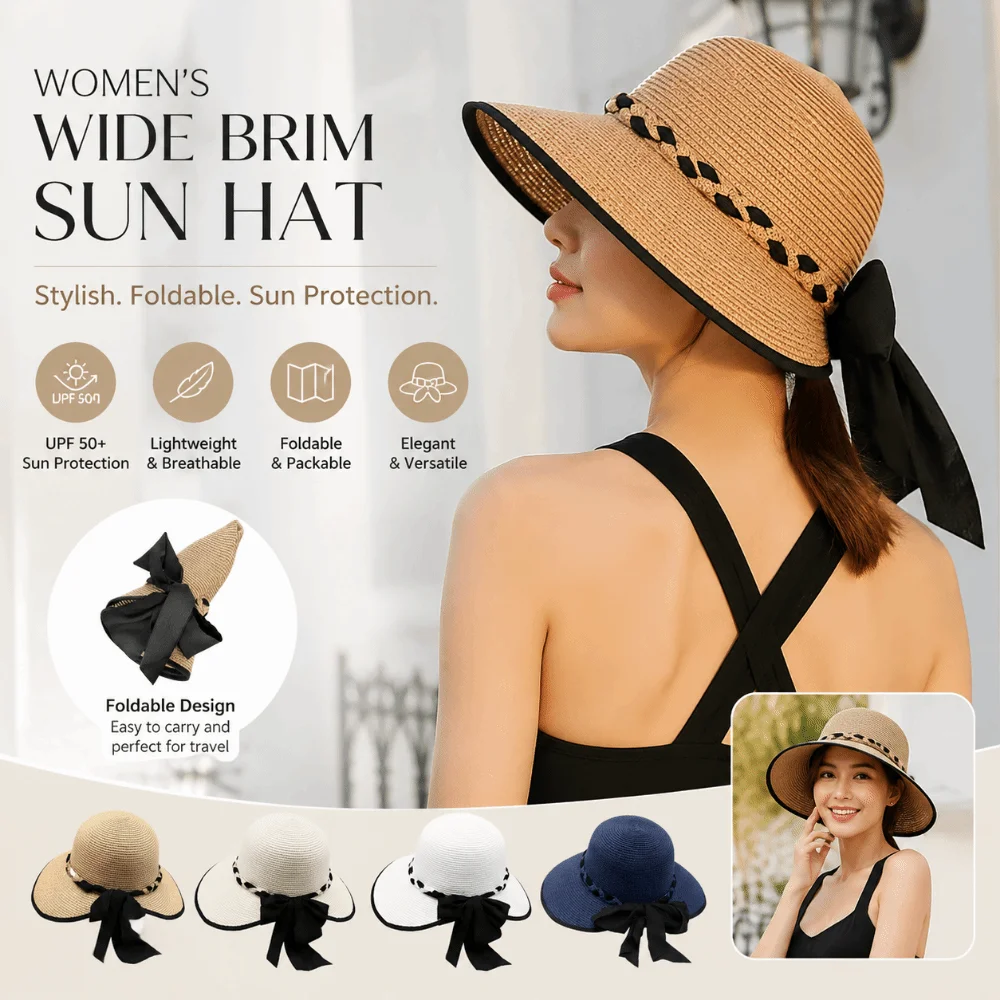 French Multicolor Sun Hat Big Bowknot Wide Brim Face Covering Cap Breathable Comfortable Sun Visor Hat Daily Shopping
