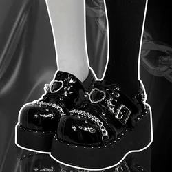 Cos Fury Heart Punkcat Original Punk Thick Sole Shoes Subculture Y2k Millennium Spicy Girl Dark Gothic Matcake Shoes