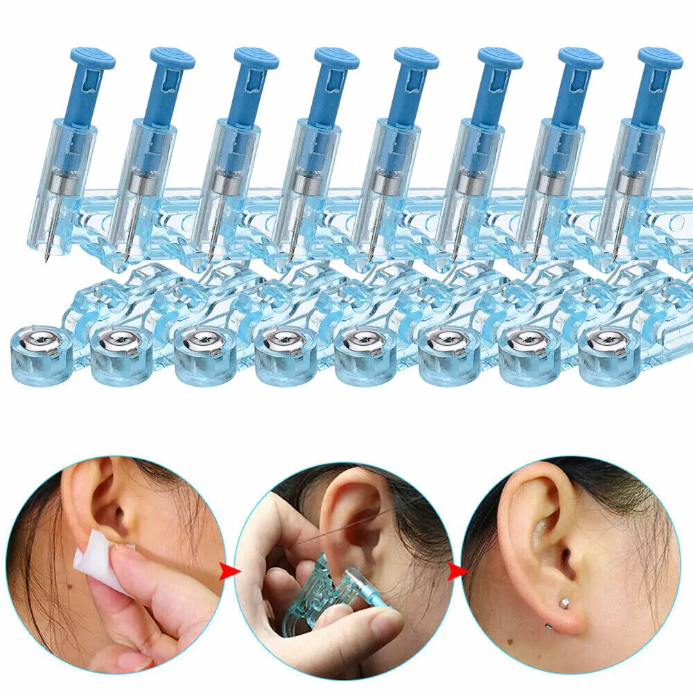 2-12Pcs/set Ear Piercing Gun Disposable Disinfect Safety Earring Piercer Kit Studs Nose Ring Piercing Machine Body Jewelry Tools