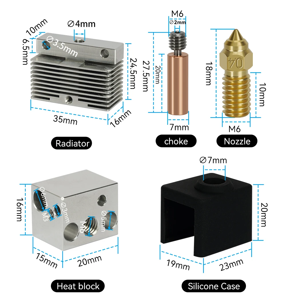 Hotend für ELEGOO Neptune 3/4 Hotend 3D-Drucker, komplett montiert mit Düse ELEGOO, offizielles 3D-Drucker-Zubehör – Detail 4