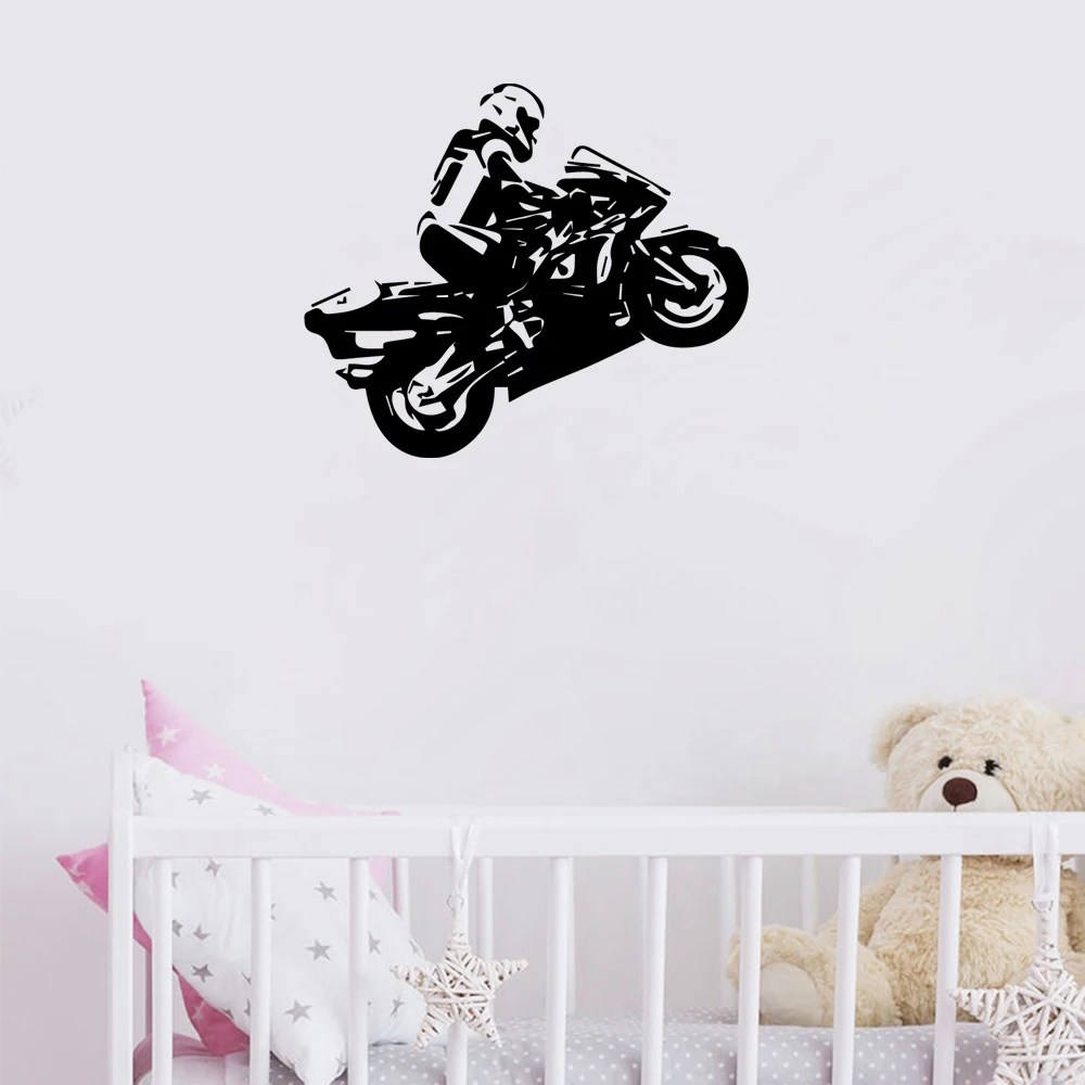 

1 pc Cartoon motorcycle Wall Sticker Self Adhesive Vinyl Pvc Wall Stickers Wall Art WallPaper For Kids Rooms Decoration Mural