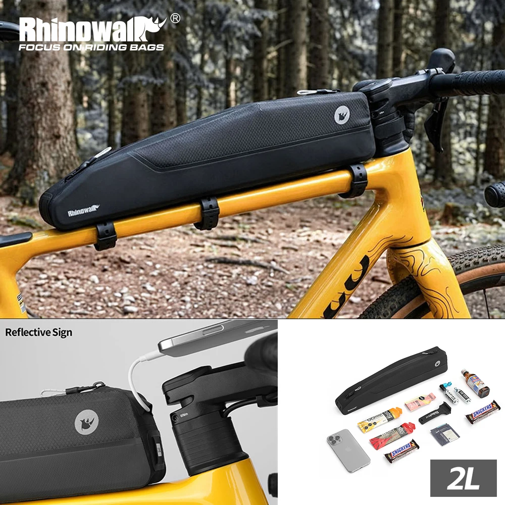rhinowalk-bike-top-tube-bag-waterproof-2l-bicycle-front-tube-bag-cycling-frame-storage-pack-for-mtb-road-gravel-bike-backpacking