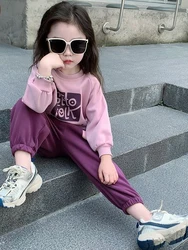 Girls' Sweater Set Spring Autumn Baby Casual Pants Two Piece Set Groups Of Pant Children's Clothing Sets For Children