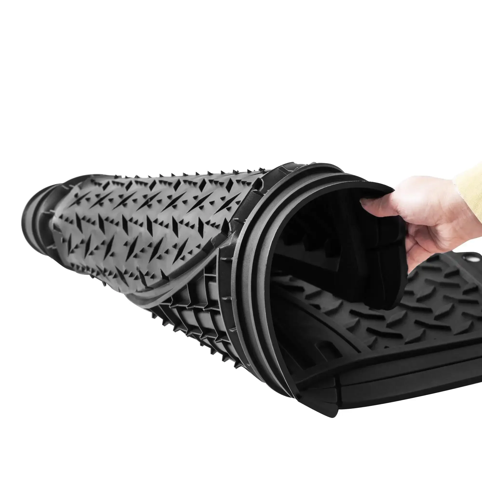 قطعتان من سجادات السيارات المطاطية السوداء، بطانات أرضية من الألواح الماسية لحماية جميع الأحوال الجوية في معظم السيارات وسيارات الدفع الرباعي والشاحنات #5