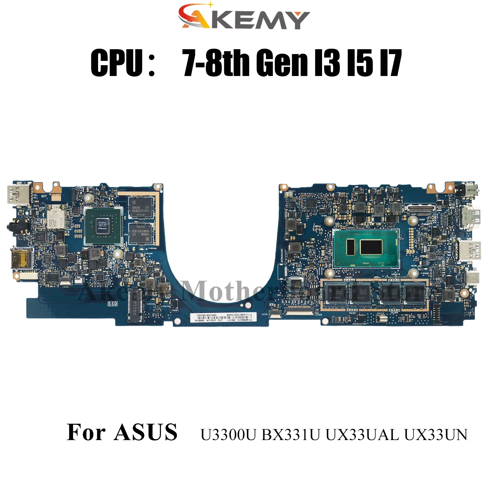 

UX331UN Laptop Motherboard For ASUS ZenBook U3300U UX33UN BX331U UX33UAL UX331 Mainboard W/ I3 I5 I7 CPU 100% tests OK fast ship