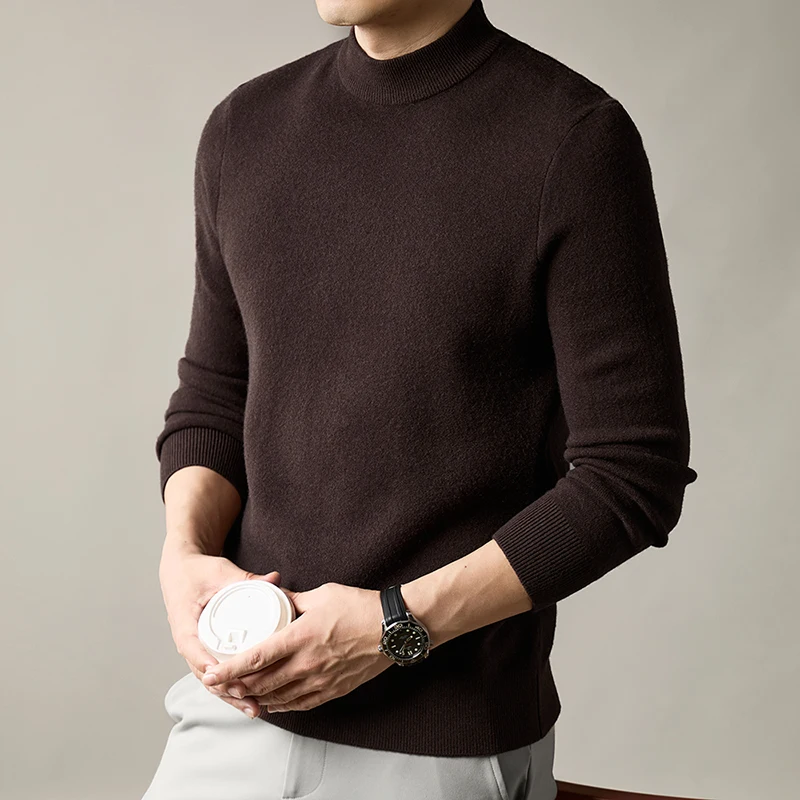 

Men Classic O-Neck Wool Blend Sweater 2025 Winter Casual Thick Knit Clothes Long Sleeve Male Warm Jumper Pullover Knit Tops