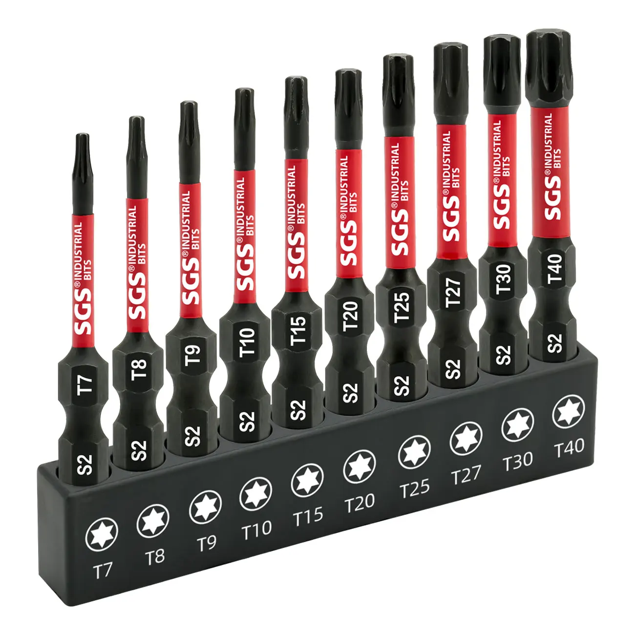 10-delige set sterke magnetische antislip Torx massieve en holle 50 mm schroevendraaierbits, schroevendraaierkoppen met hoge hardheid, geschikt voor elektrisch en handmatig gereedschap,